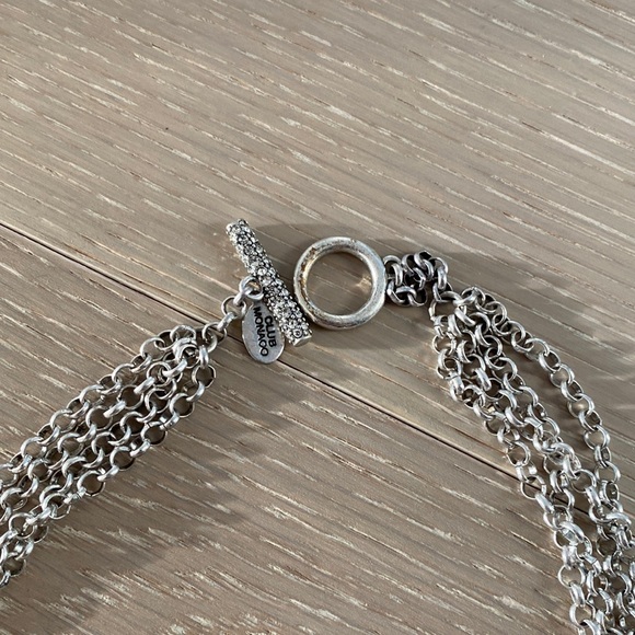 Silver club Monaco necklace with clear stone - Picture 3 of 3